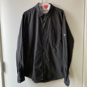 Stone Island men’s large gray cotton long sleeve button down shirt